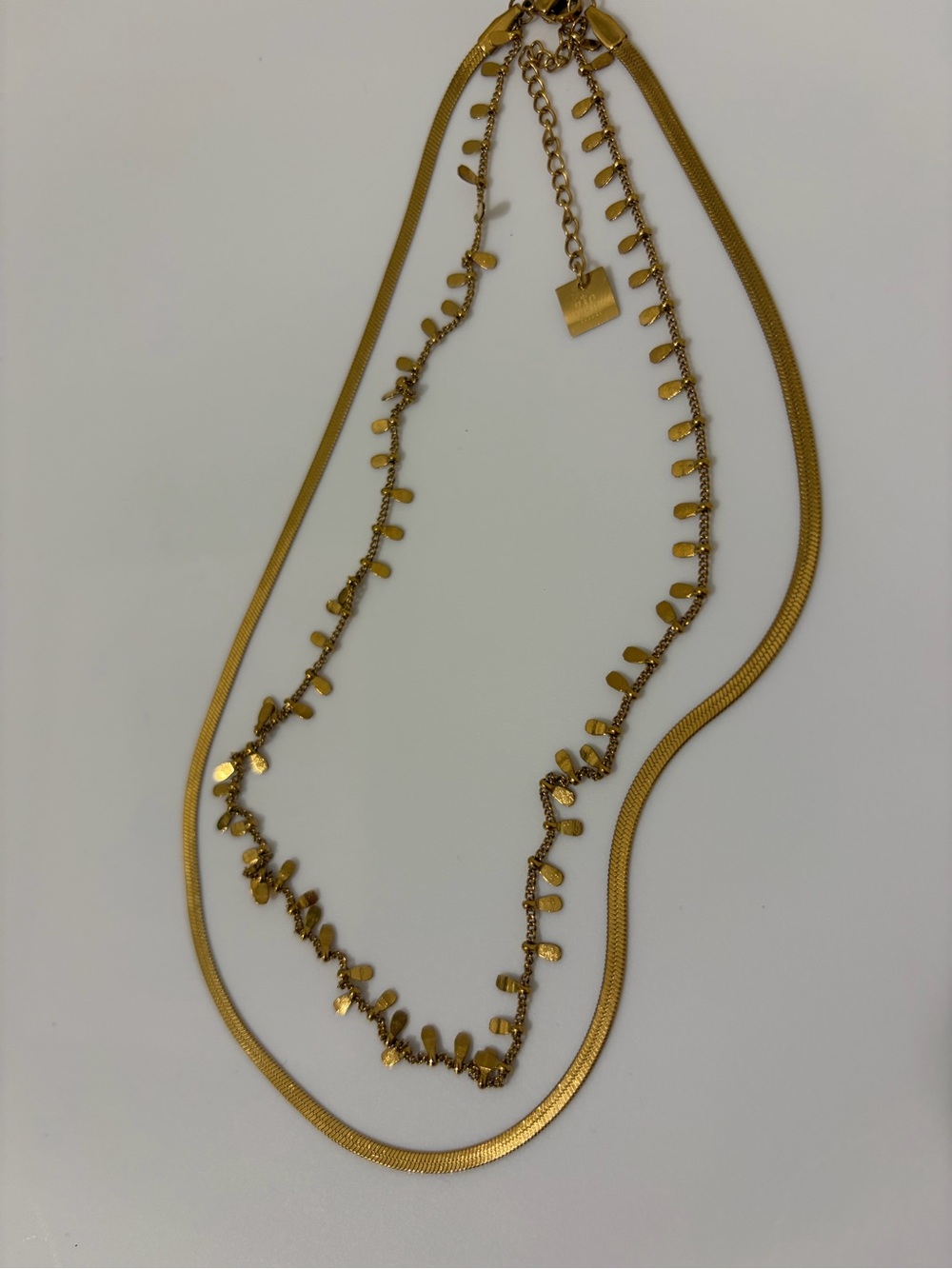 Two-tiered gold plated necklace
